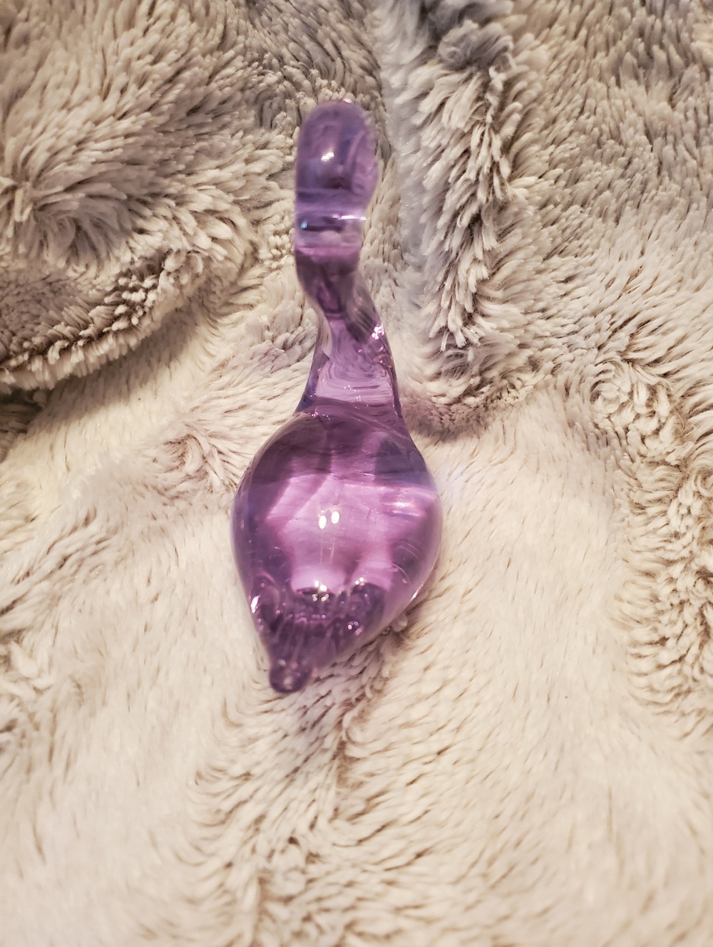Vintage Konstglas Ronneby Sweden Lavender Purple Art Glass Swan Bird Figurine - Picture 4 of 8
